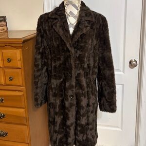 Vintage Kristen Blake Collection Faux Fur Coat Size Large
